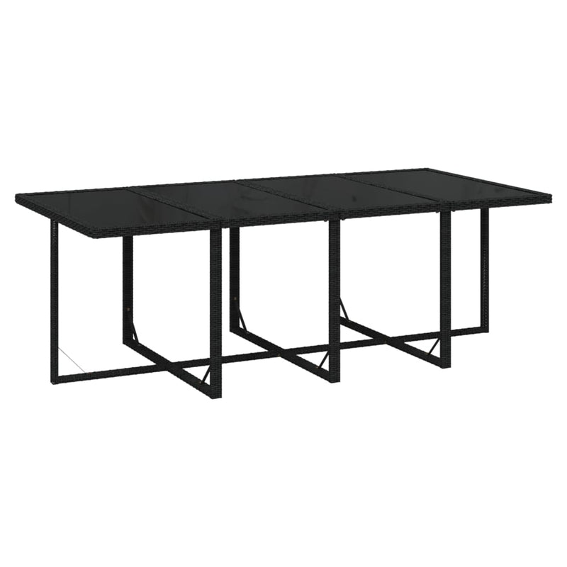 vidaXL 9 Piece Garden Dining Set with Cushions Poly Rattan Black