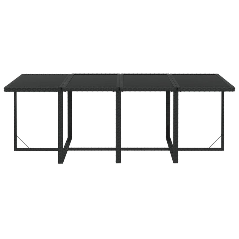 vidaXL 9 Piece Garden Dining Set with Cushions Poly Rattan Black