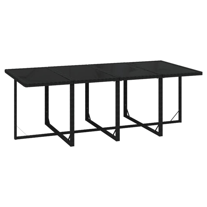vidaXL 9 Piece Garden Dining Set with Cushions Poly Rattan Black