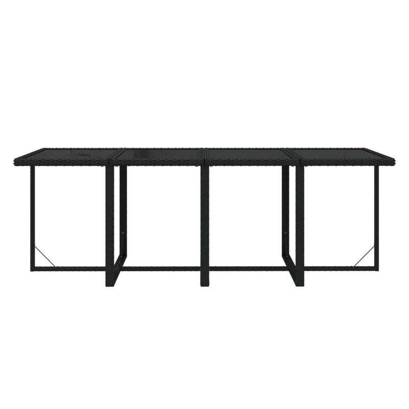 vidaXL 9 Piece Garden Dining Set with Cushions Poly Rattan Black