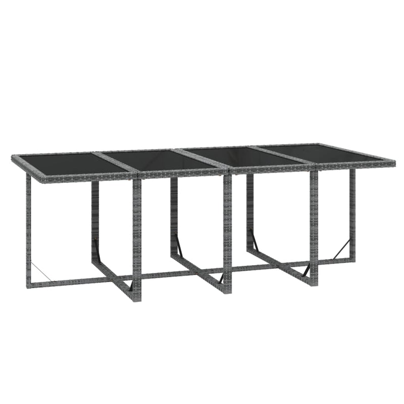 vidaXL 9 Piece Garden Dining Set with Cushions Poly Rattan Grey