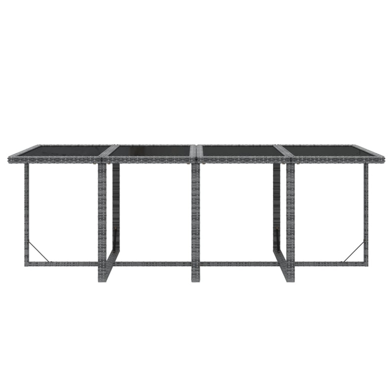 vidaXL 9 Piece Garden Dining Set with Cushions Poly Rattan Grey