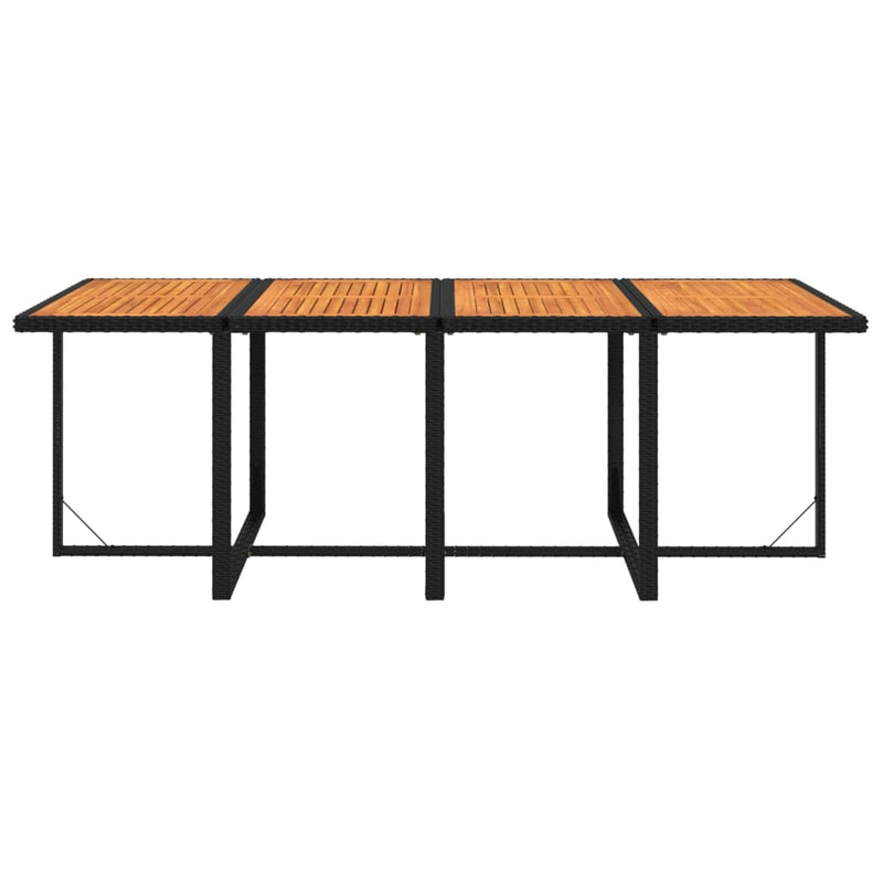 vidaXL 9 Piece Garden Dining Set with Cushions Poly Rattan Black