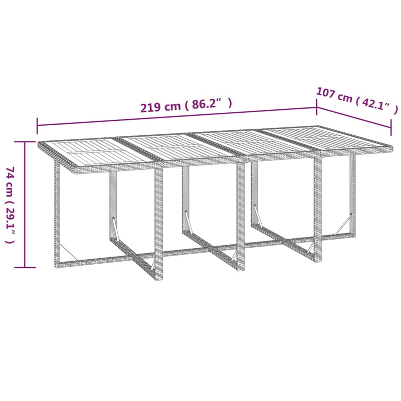 vidaXL 9 Piece Garden Dining Set with Cushions Poly Rattan Black