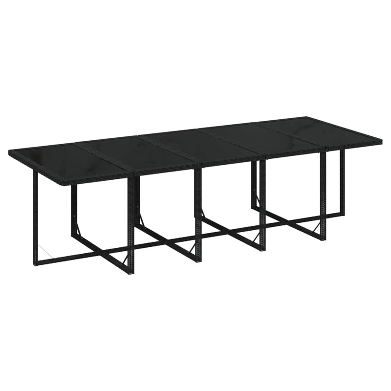 vidaXL 11 Piece Garden Dining Set with Cushions Poly Rattan Black