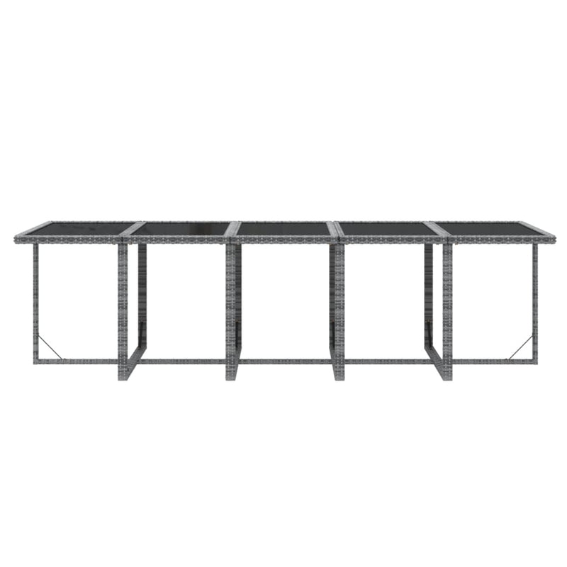 vidaXL 11 Piece Garden Dining Set with Cushions Poly Rattan Grey