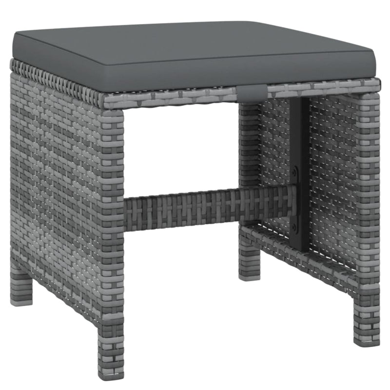 vidaXL 15 Piece Garden Dining Set with Cushions Poly Rattan Grey