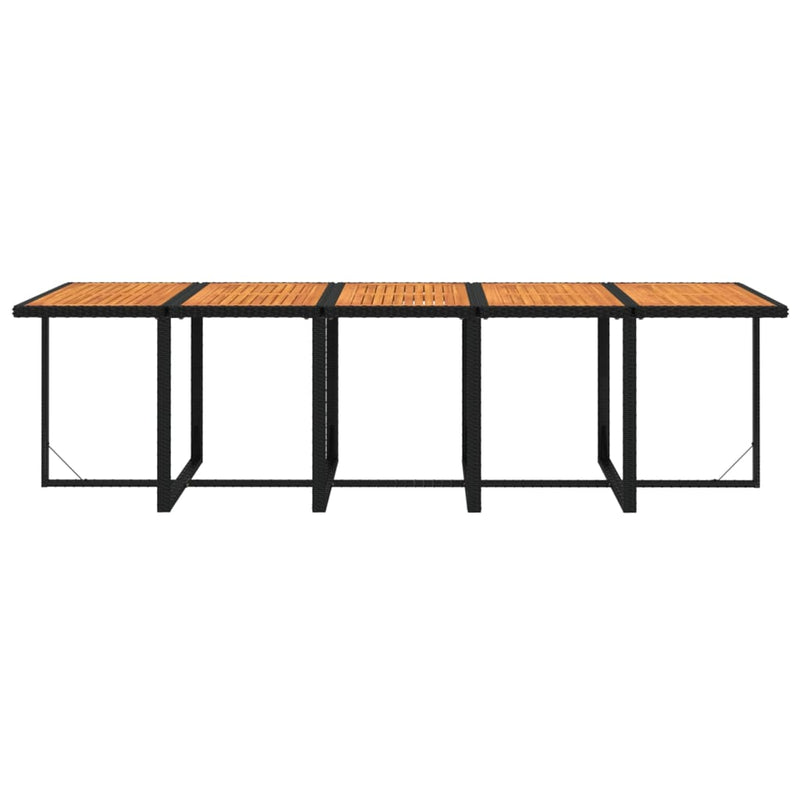 vidaXL 15 Piece Garden Dining Set with Cushions Poly Rattan Black