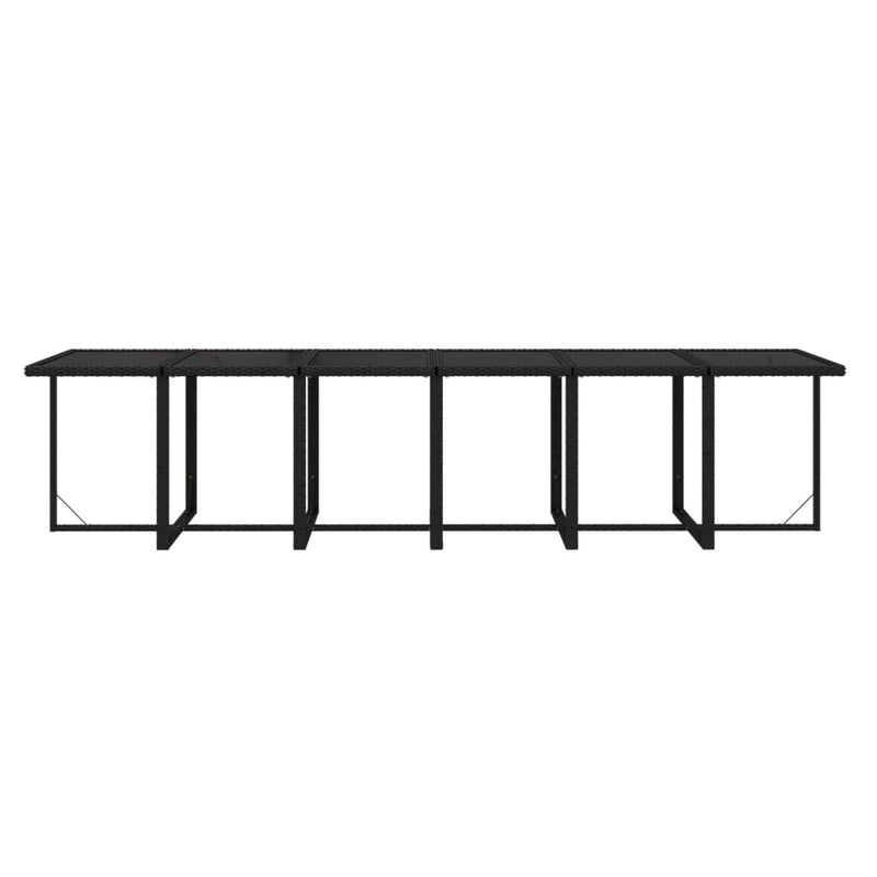 vidaXL 17 Piece Garden Dining Set with Cushions Poly Rattan Black