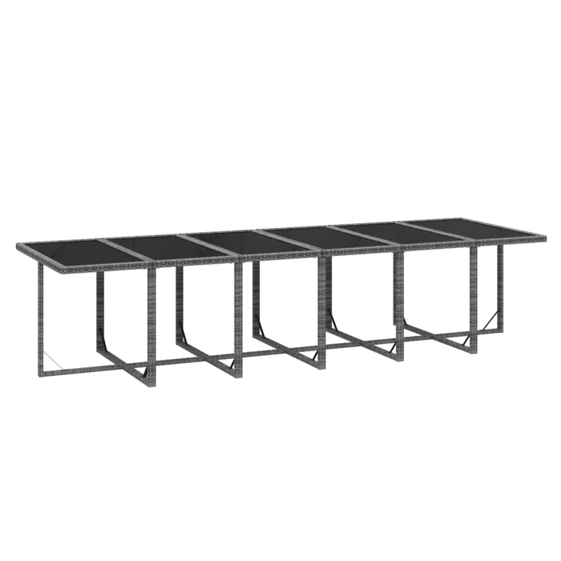 vidaXL 13 Piece Garden Dining Set with Cushions Poly Rattan Grey