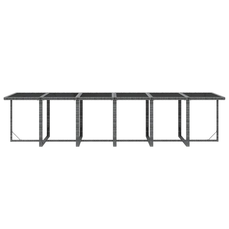 vidaXL 13 Piece Garden Dining Set with Cushions Poly Rattan Grey