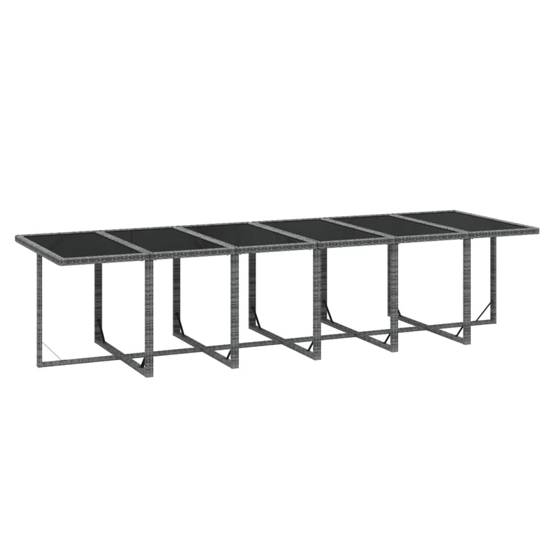 vidaXL 17 Piece Garden Dining Set with Cushions Poly Rattan Grey