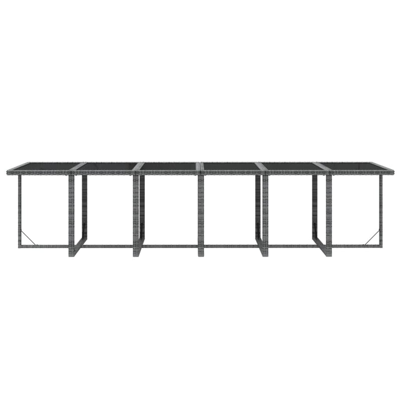 vidaXL 17 Piece Garden Dining Set with Cushions Poly Rattan Grey