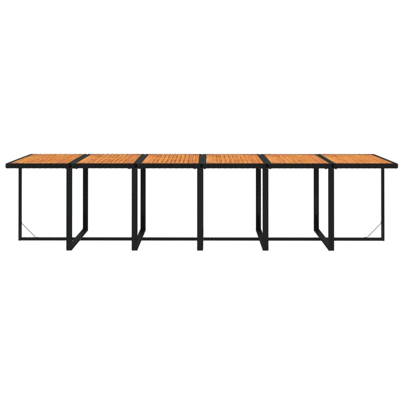 vidaXL 13 Piece Garden Dining Set with Cushions Poly Rattan Black