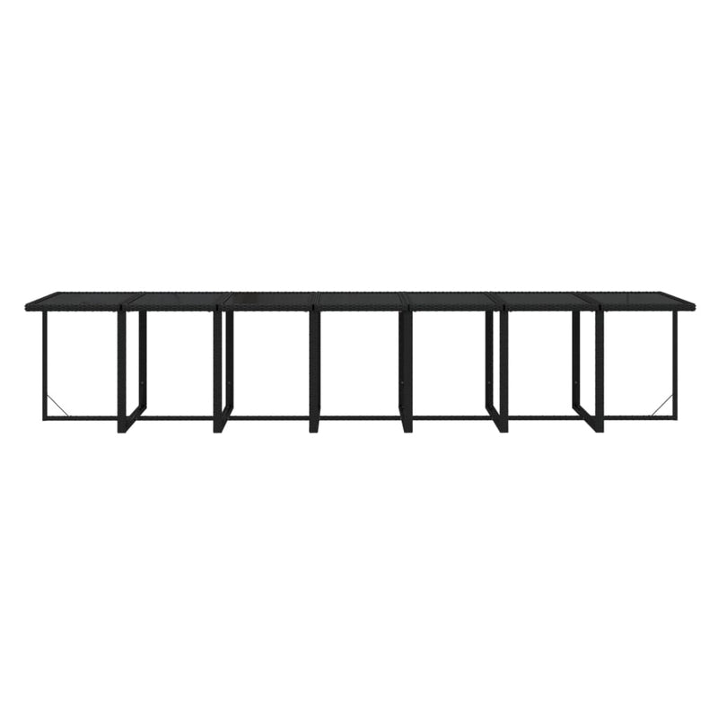 vidaXL 15 Piece Garden Dining Set with Cushions Poly Rattan Black