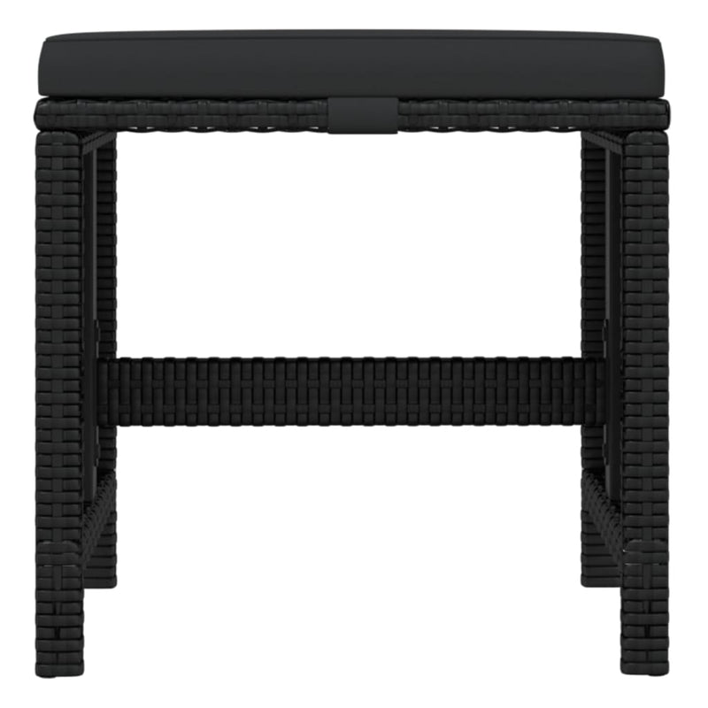 vidaXL 19 Piece Garden Dining Set with Cushions Poly Rattan Black
