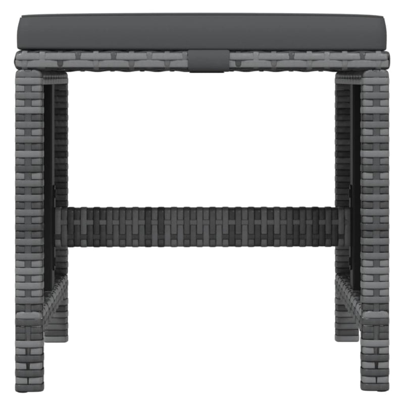 vidaXL 19 Piece Garden Dining Set with Cushions Poly Rattan Grey