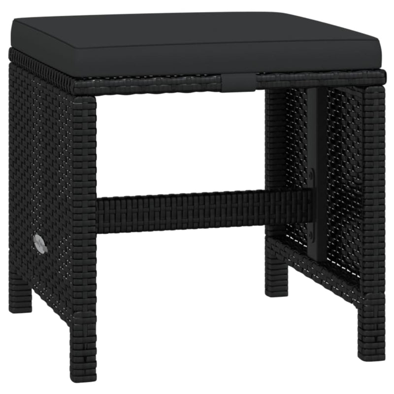 vidaXL 21 Piece Garden Dining Set with Cushions Black Poly Rattan
