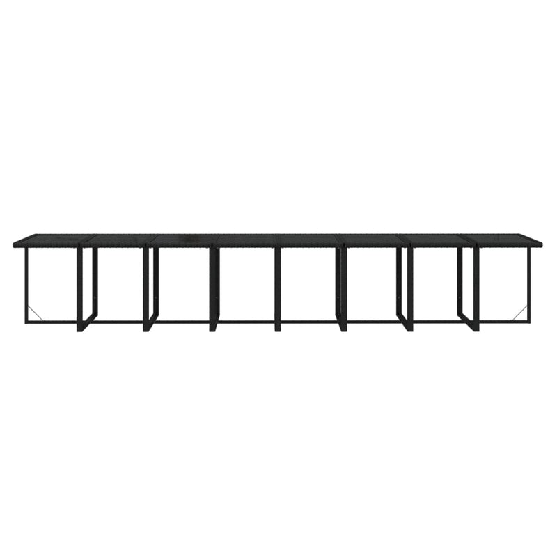 vidaXL 21 Piece Garden Dining Set with Cushions Black Poly Rattan
