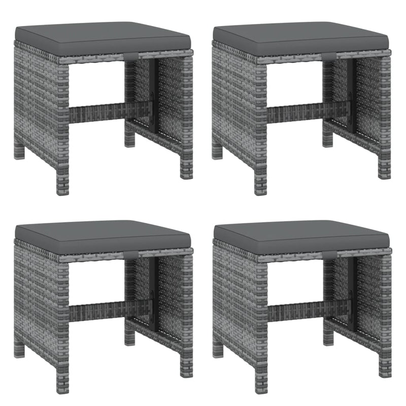 vidaXL 21 Piece Garden Dining Set with Cushions Grey Poly Rattan