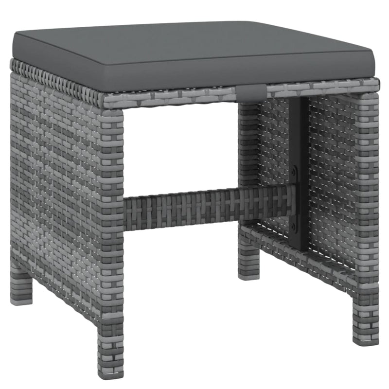 vidaXL 21 Piece Garden Dining Set with Cushions Grey Poly Rattan
