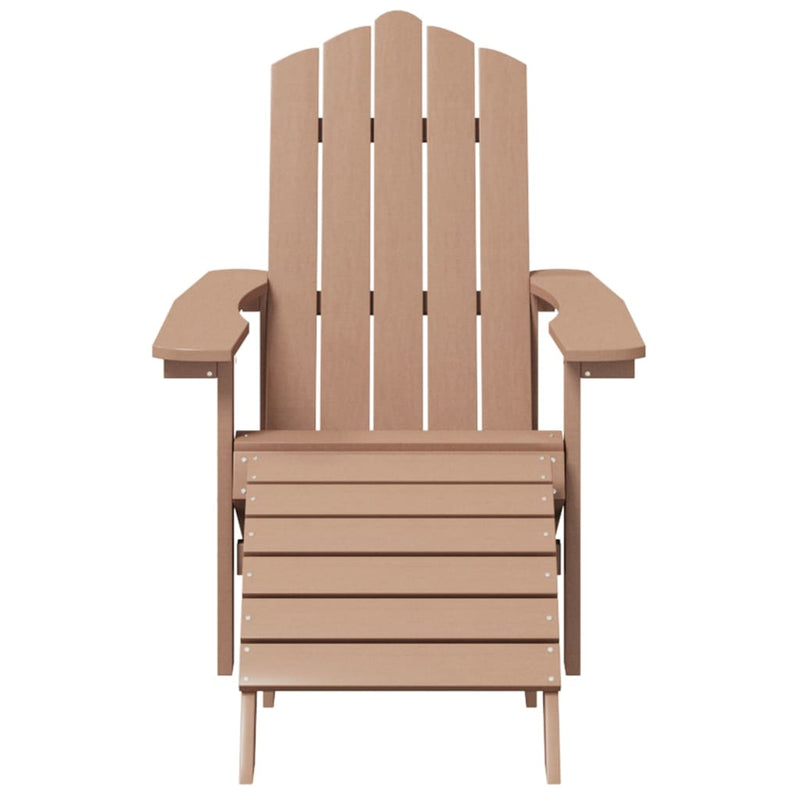 vidaXL Garden Adirondack Chairs 2 pcs with Footstools HDPE Brown
