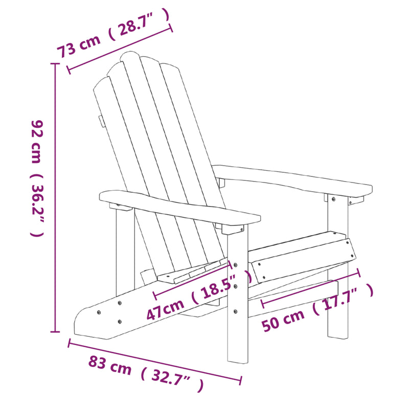 Garden Adirondack Chair with Table HDPE Anthracite