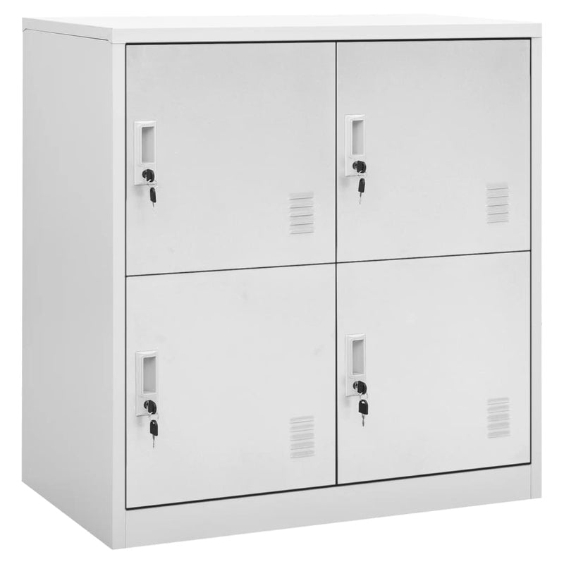 vidaXL Locker Cabinets 2 pcs Light Grey 90x45x92.5 cm Steel
