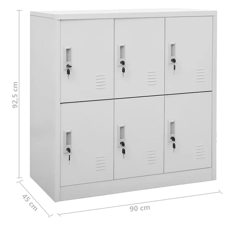 Locker Cabinets 5 pcs Light Grey 90x45x92,5 cm Steel