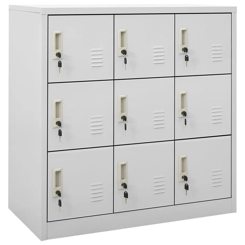 Locker Cabinets 2 pcs Light Grey 90x45x92.5 cm Steel