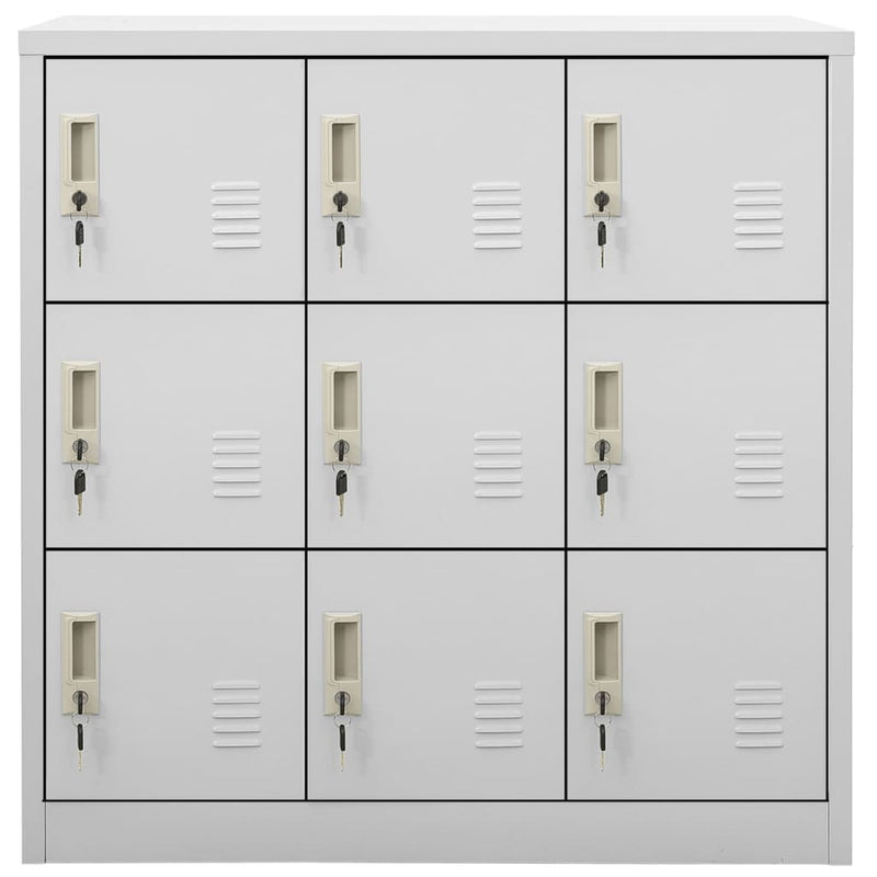vidaXL Locker Cabinets 2 pcs Light Grey 90x45x92.5 cm Steel