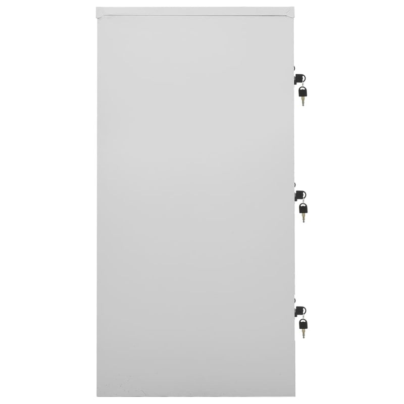 vidaXL Locker Cabinets 2 pcs Light Grey 90x45x92.5 cm Steel