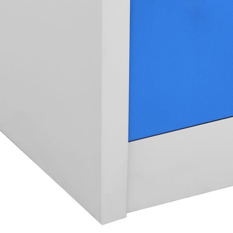 Locker Cabinets 2 pcs Light Grey and Blue 90x45x92.5 cm Steel