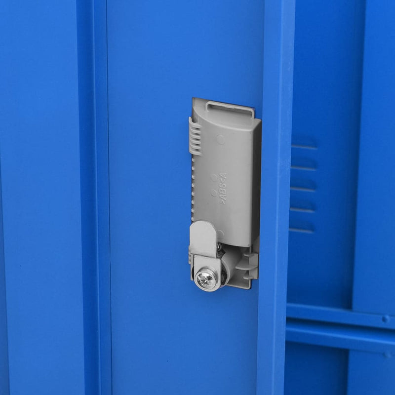 Locker Cabinets 2 pcs Light Grey and Blue 90x45x92.5 cm Steel