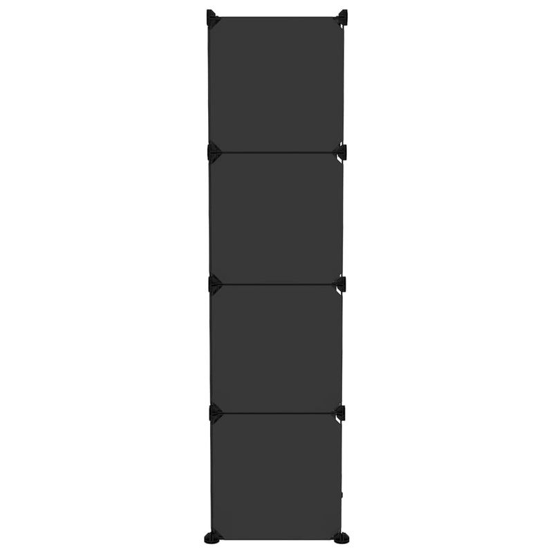 vidaXL Storage Cube Organiser with 9 Cubes Black PP