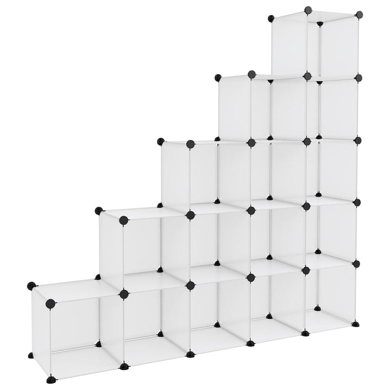 vidaXL Storage Cube Organiser with 15 Cubes Transparent PP