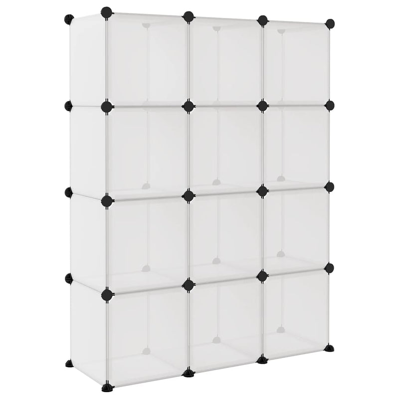 vidaXL Storage Cube Organiser with 12 Cubes Transparent PP