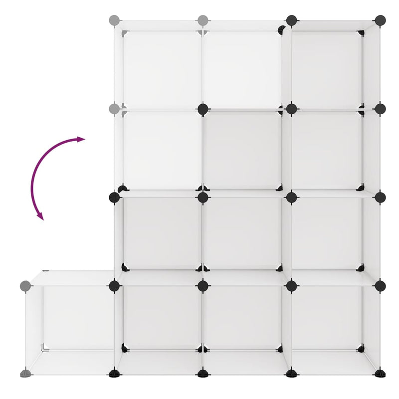 vidaXL Storage Cube Organiser with 12 Cubes Transparent PP