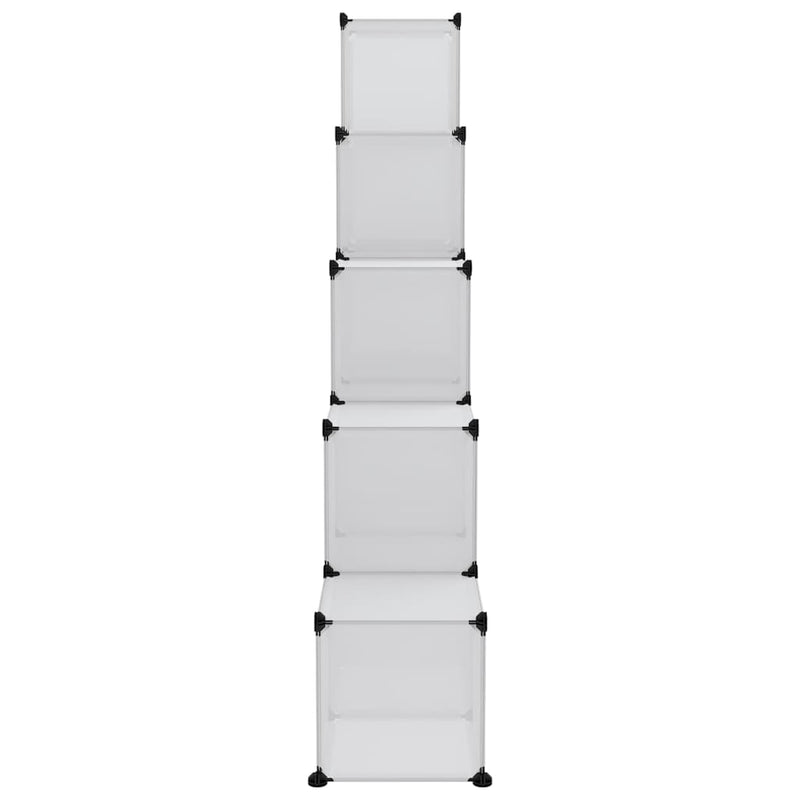 vidaXL Storage Cube Organiser with 15 Cubes and Doors Transparent PP
