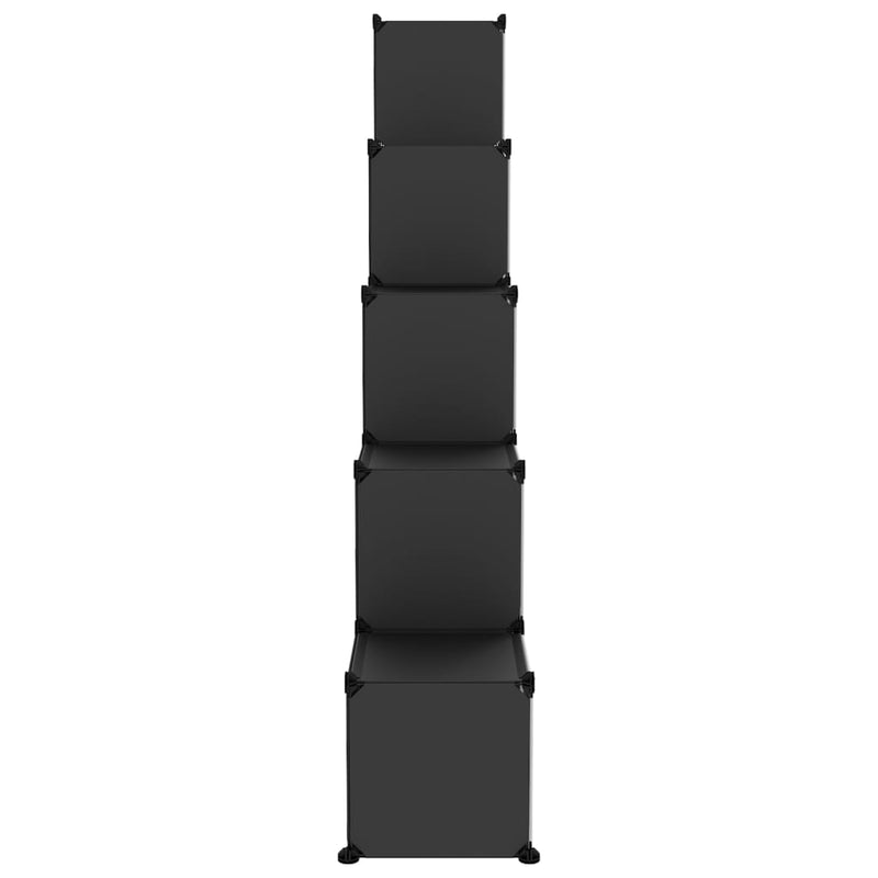vidaXL Storage Cube Organiser with 15 Cubes and Doors Black PP