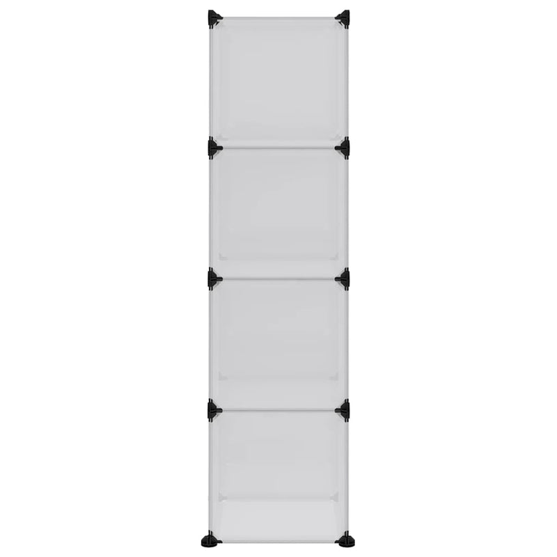 vidaXL Storage Cube Organiser with 12 Cubes and Doors Transparent PP