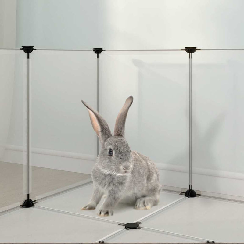 vidaXL Small Animal Cage Transparent 144x74x46.5 cm PP and Steel