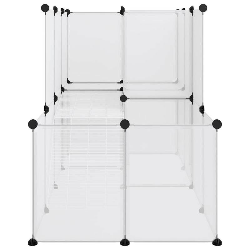 vidaXL Small Animal Cage Transparent 142x74x93 cm PP and Steel