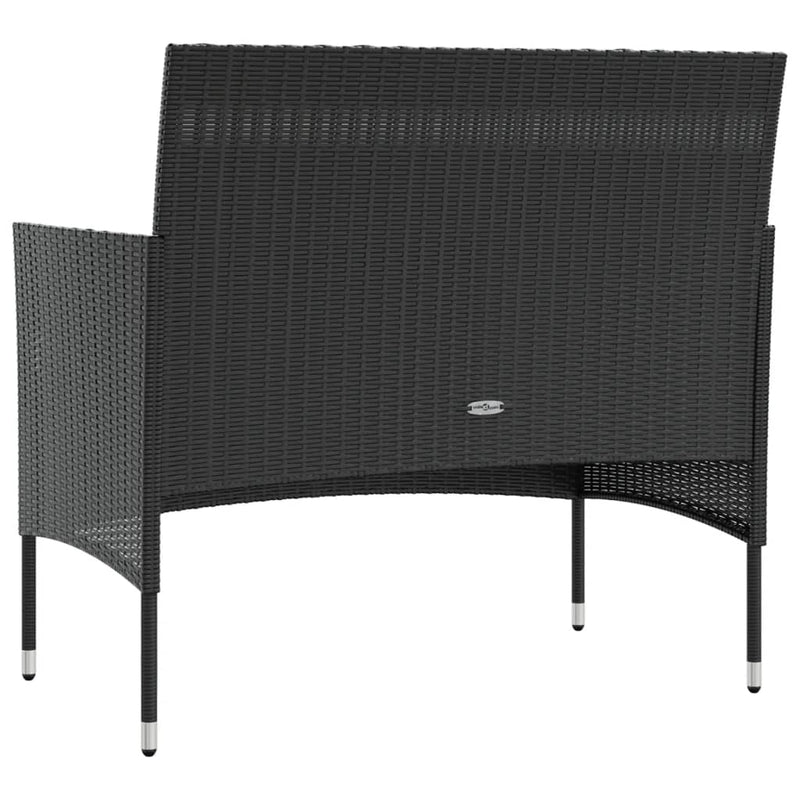 vidaXL 8 Piece Garden Lounge Set with Cushions Poly Rattan Black