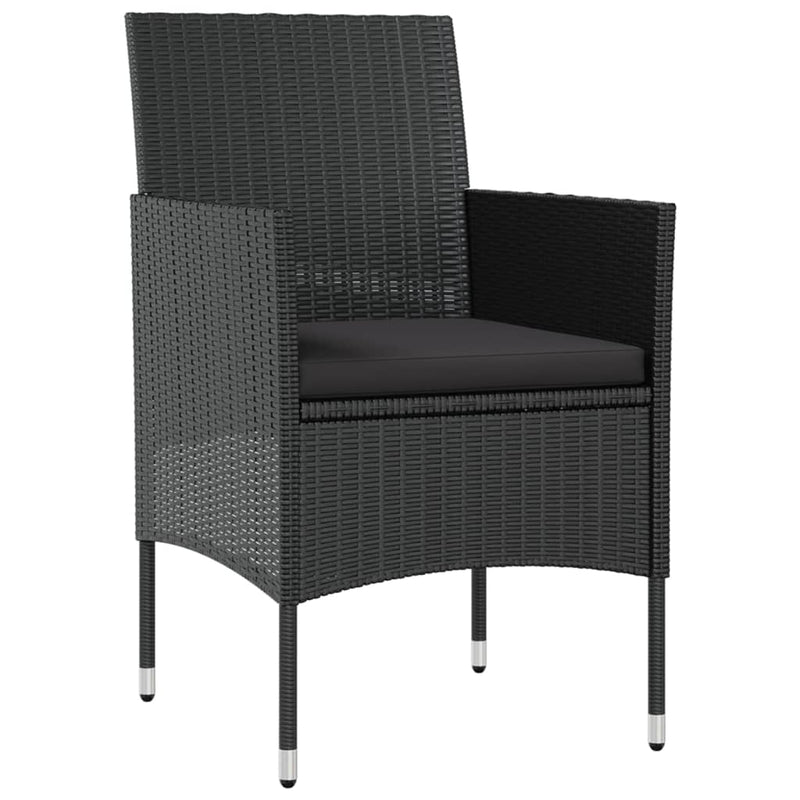 vidaXL 8 Piece Garden Lounge Set with Cushions Poly Rattan Black