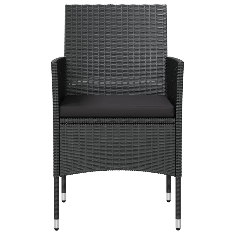 vidaXL 8 Piece Garden Lounge Set with Cushions Poly Rattan Black