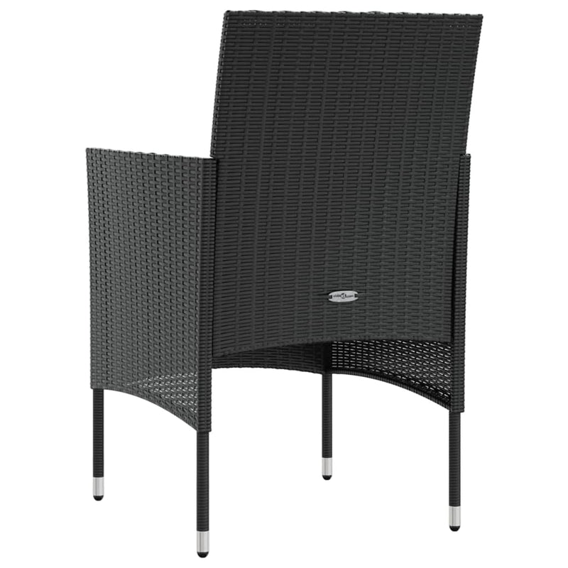 vidaXL 8 Piece Garden Lounge Set with Cushions Poly Rattan Black