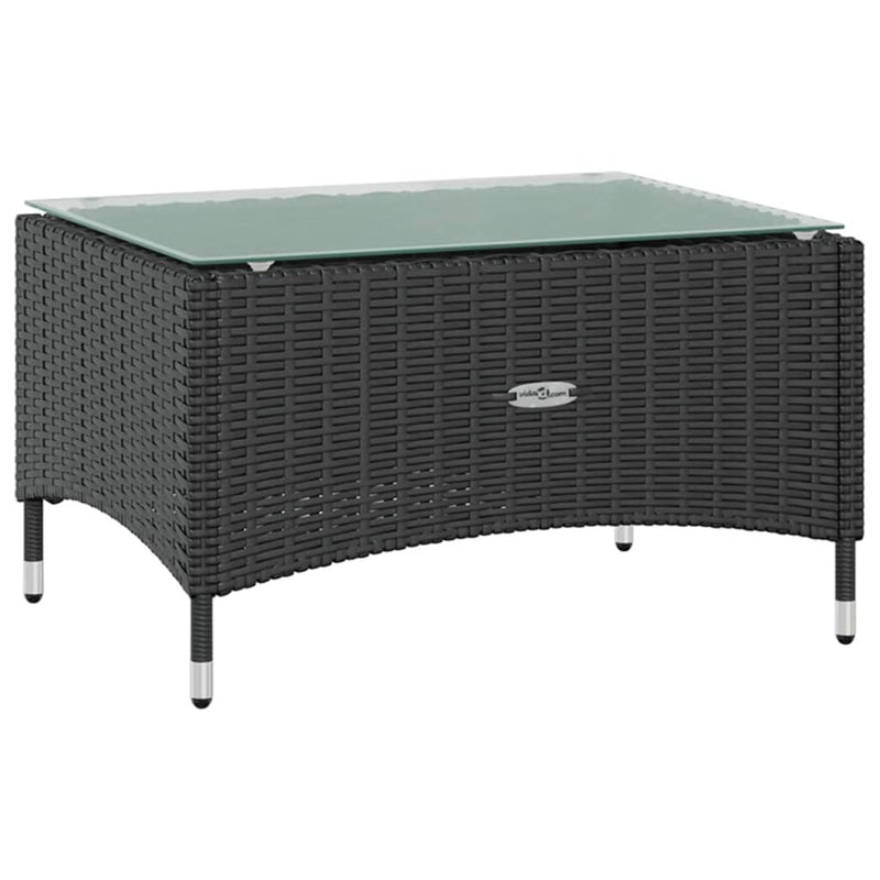 vidaXL 8 Piece Garden Lounge Set with Cushions Poly Rattan Black