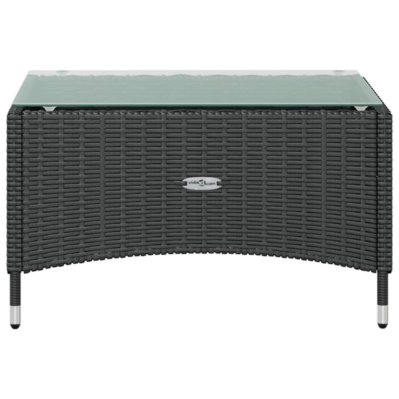 vidaXL 8 Piece Garden Lounge Set with Cushions Poly Rattan Black