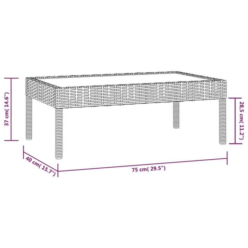 vidaXL 8 Piece Garden Lounge Set with Cushions Poly Rattan Black